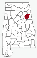 State of Alabama Calhoun Highlighted